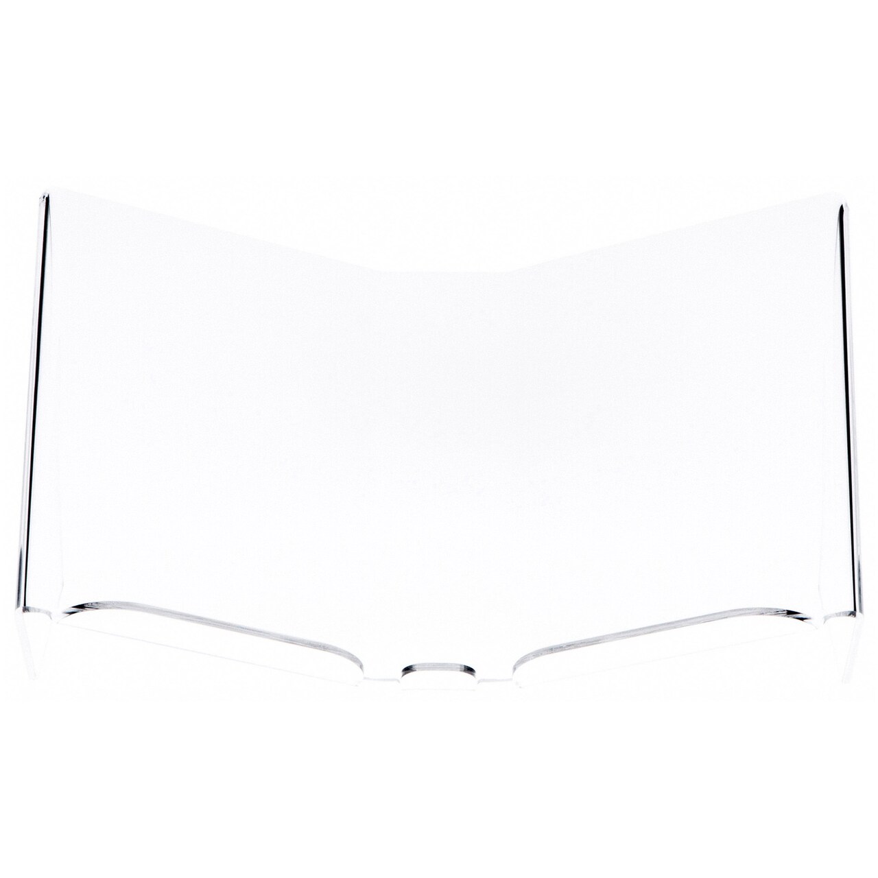 Plymor Clear Acrylic Open Book Display Stand with 1" Ledge, Tilted